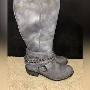 Gray Riding Boots